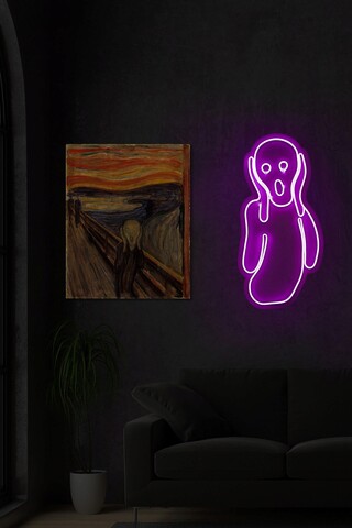 Decoratiune luminoasa LED, Scream, Benzi flexibile de neon, DC 12 V, Roz mezoni.ro