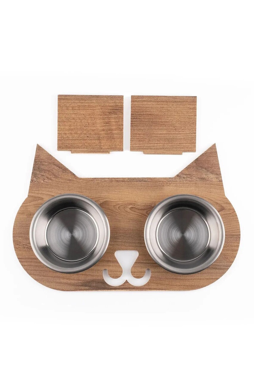 Bol pentru hrana animale de companie, Paws &amp; Whiskers, Apvm2, MDF , Multicolor - imagine 4