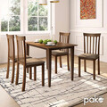 Set masa si 4 scaune Diego, Pakoworld, 112x72x74 cm, MDF/lemn de cauciuc, maro/maro