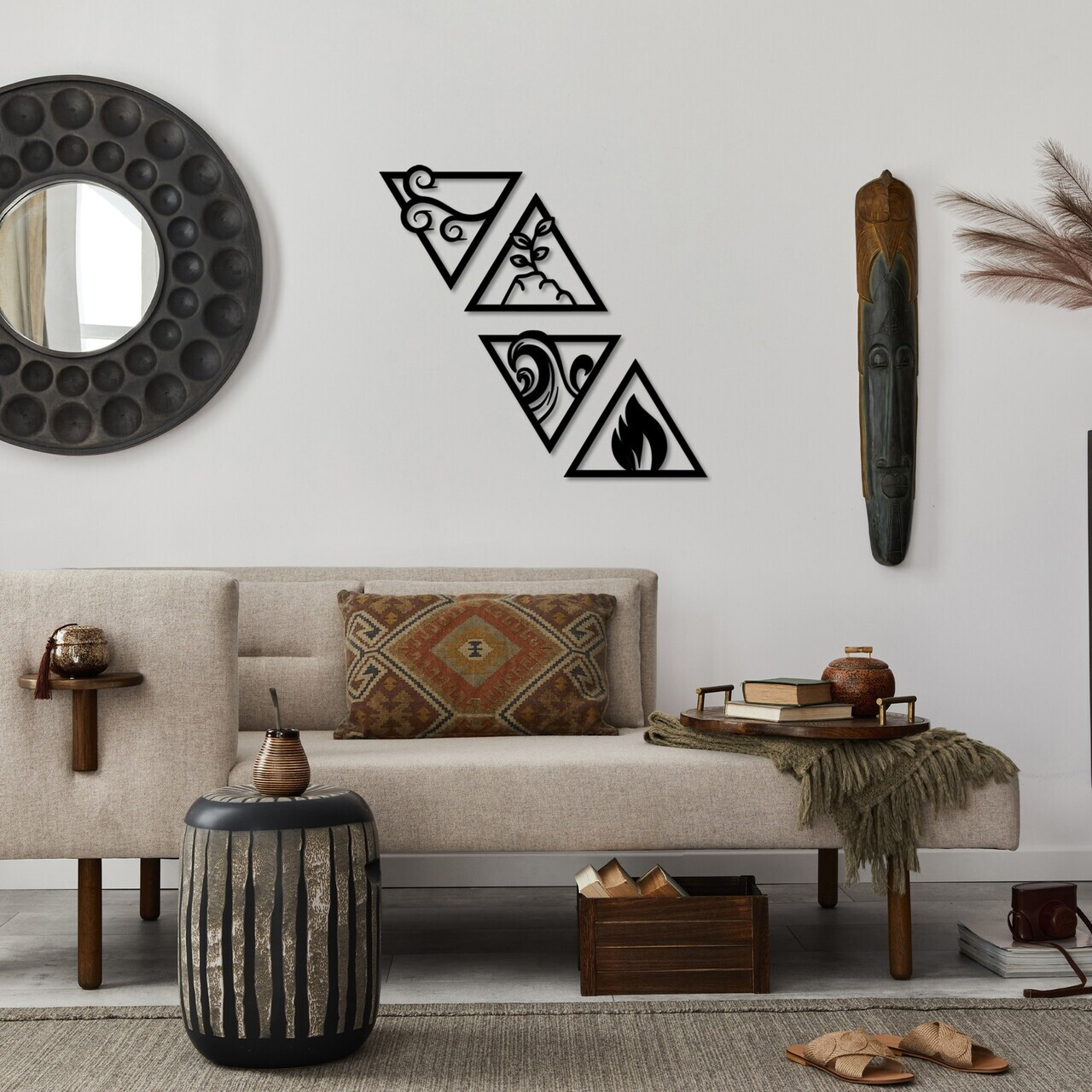 Decoratiune de perete, For Elements, Dimensiune: 30 x 25 cm (4 bucăți), Negru — imaginea 4