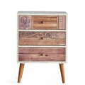 Comoda Liza, Kalune Design, 50x35x68 cm, alb/natural