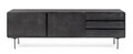 Comoda TV Widald, Bizzotto, 160 x 40 x 50 cm, MDF/furnir din lemn de frasin, negru