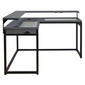 Birou cu retur, Lynne, L.138 l.138 H.91, metal/pal/pvc, gri
