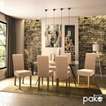 Scaun Ditta, Pakoworld, 45x58x96 cm, piele ecologica/lemn masiv de fag, mocha/maro