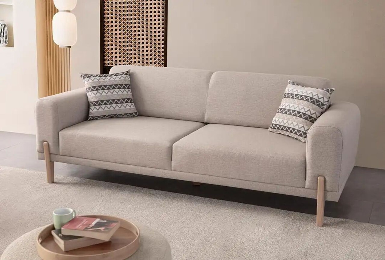 Canapea extensibila 3 locuri, Atelier del Sofa, 752EST1128, Lemn de carpen;PAL, Crem - view 2