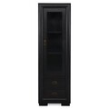 Vitrina cu 1 usa si 2 sertare, Chic, L.60 l.50 H.190, mdf/pal/furnir de mesteacan, wenge