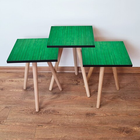 Set masute 3 piese, Leona, 3Shp342, Verde