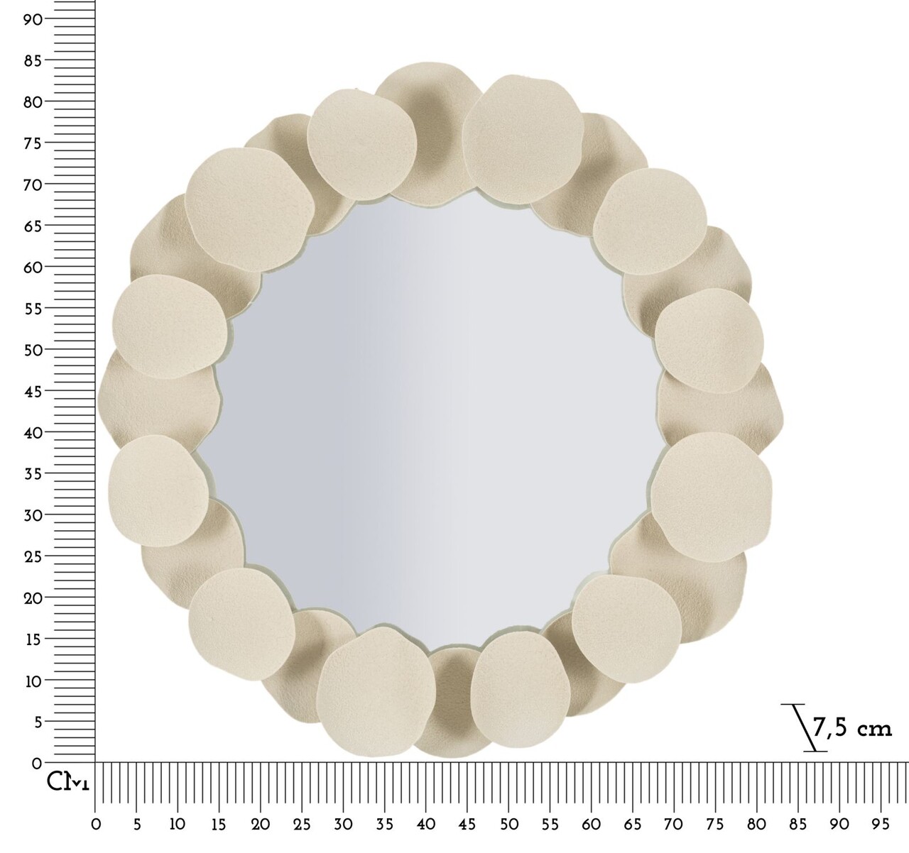 Oglinda de perete Dune, Mauro Ferretti, 85 cm, fier/MDF, crem - 1 | YEO