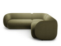 Coltar simetric 5 locuri, Kate, Micadoni, 252x252x76 cm, catifea, verde