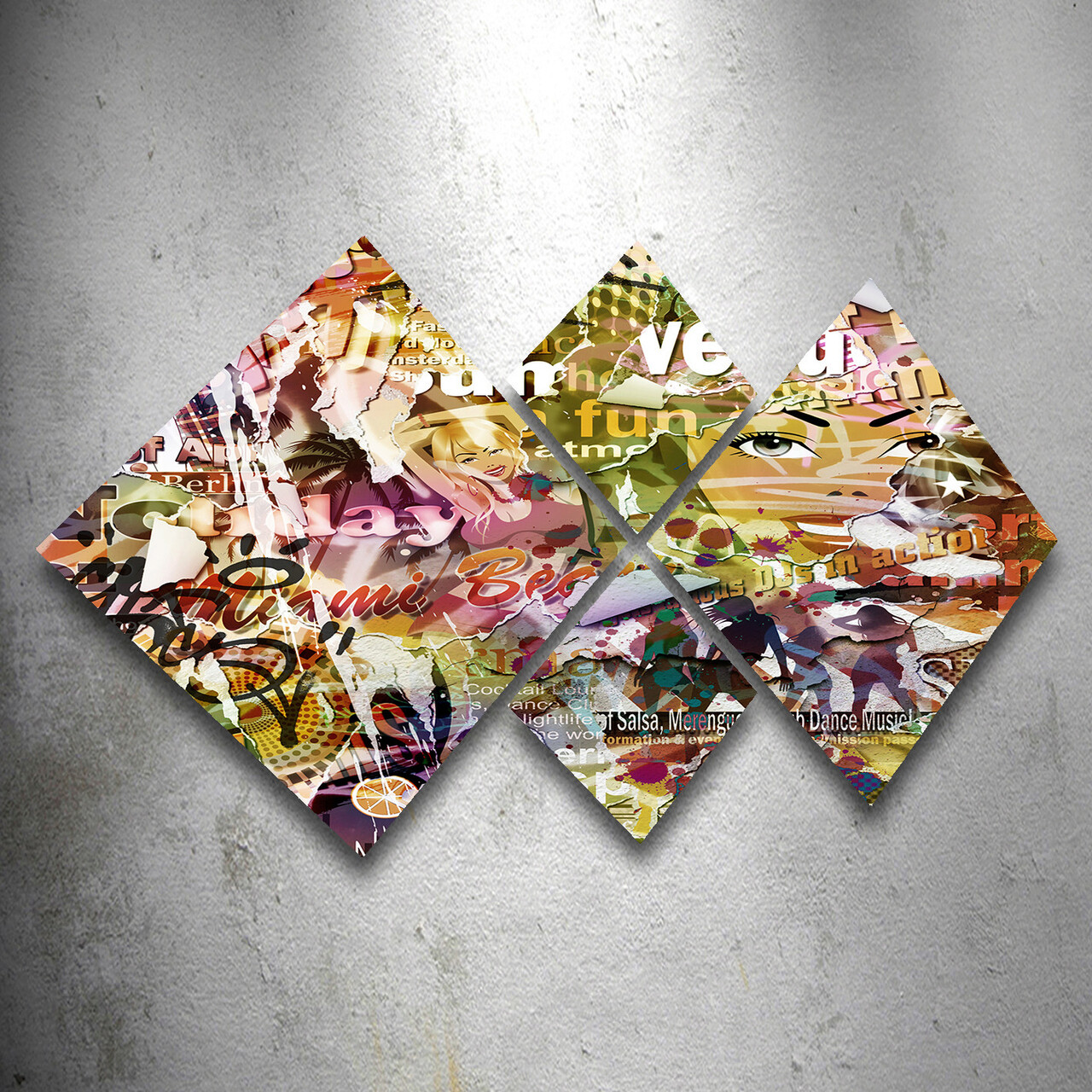 Set 4 tablouri decorative, 4MDF2812607, MDF, Imprimat UV, Multicolor - 1 | YEO