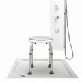 Taburet de baie rotativ si reglabil Roshawer, InnovaGoods, 42 x 42 x 36-53 cm, alb/gri
