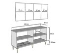 Consola, Olivia, Arona, 150x79x40 cm, PAL , Alb / Antracit