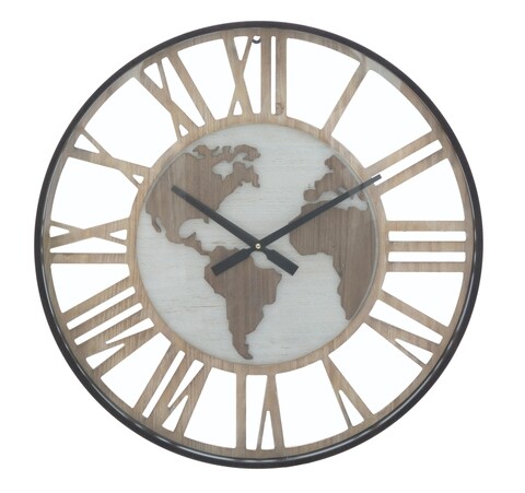 Ceas de perete world class, mauro ferretti, Ø 60 cm, mdf, maro