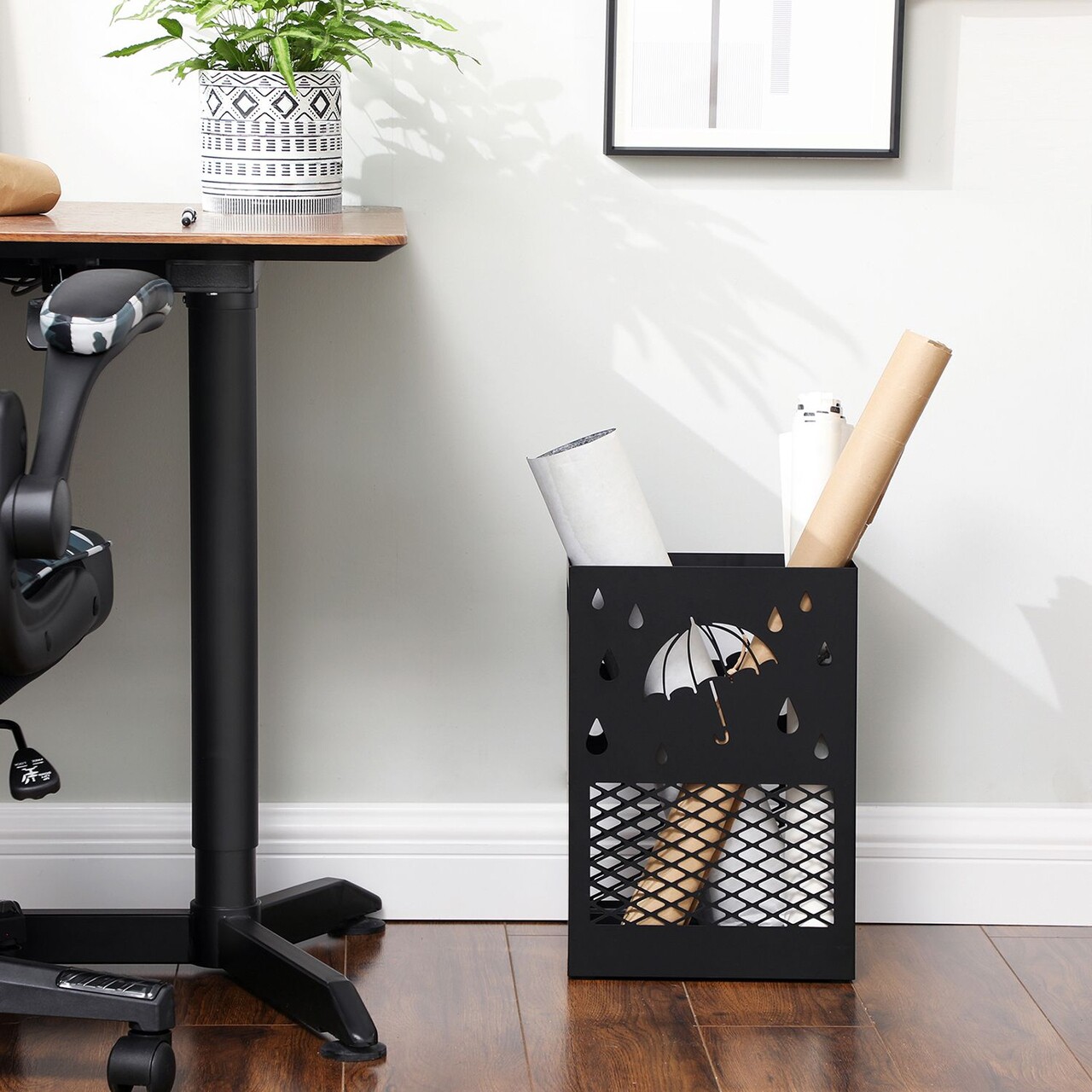 Suport pentru umbrele, Songmics, 28x12x41 cm, otel, negru - imagine 5