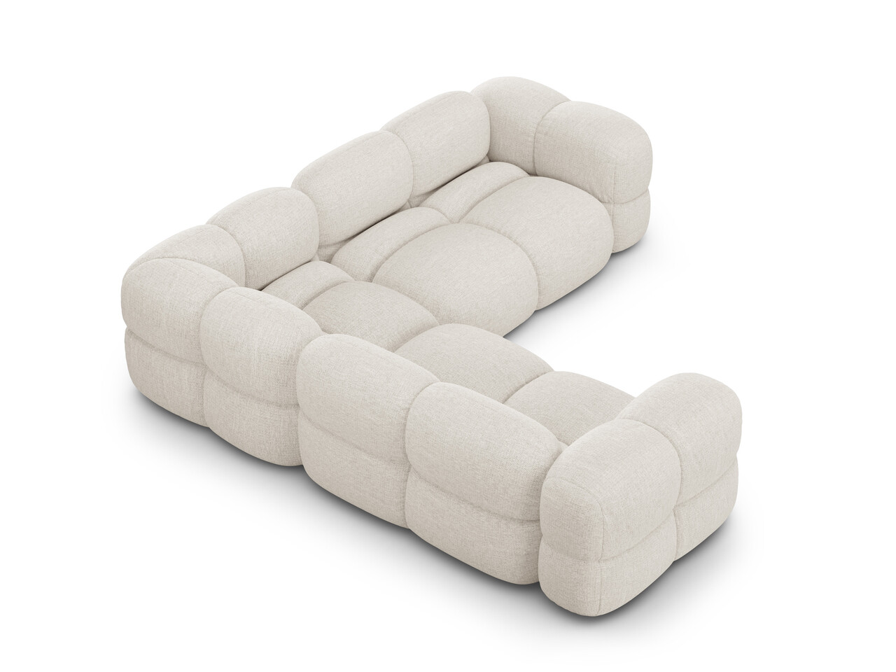 Coltar simetric 4 locuri, Loretto, Cosmopolitan Design, 250x250x68 cm, tesatura structurata, bej