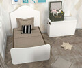 Patut pentru copii Baby Nest, Tera Home, Lora, PAL, Alb/Maro