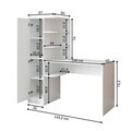 Set birou si biblioteca, Hanah Home, 2129, 143.2x143.2x50 cm, PAL MELAMINAT, Alb