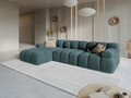 Coltar modular stanga 4 locuri, Bellis-51, Micadoni Home, 282x155x70 cm, catifea, turcoaz