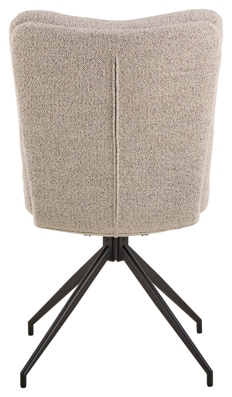 Scaun Grafton, Actona, 50.5x65x96.5 cm, rotativ, tesatura Boucle/otel, gri deschis - view 2