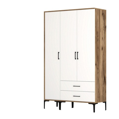 Dulap pentru haine, Hommy Craft, Kumsal ST, 120x47.5x201.4 cm, PAL, Nuc/Alb