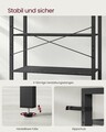 Biblioteca cu 6 rafturi, Vasagle, Industrial, 80x30x186 cm, otel/PAL, negru