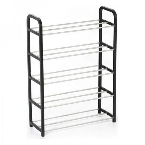 Pantofar cu 5 nivele confortime, 50x19x68 cm, metal/plastic, negru/argintiu