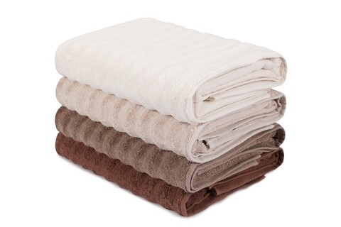Set 4 prosoape de baie 406, Beverly Hills Polo Club, 70x140 cm, bumbac, mink