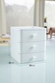 Organizator de machiaj, OMS-001-B-3, 20x20x22 cm, Plastic, Alb