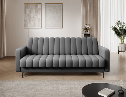 Canapea extensibila 3 locuri ELTAP, Roneyy, 212x89x86 cm, lemn/poliester, gri inchis