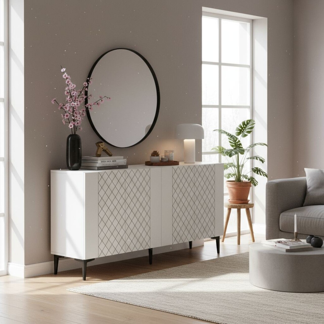 Consola, Hanah Home, Resso 150, 150x75x32 cm, Alb - view 4