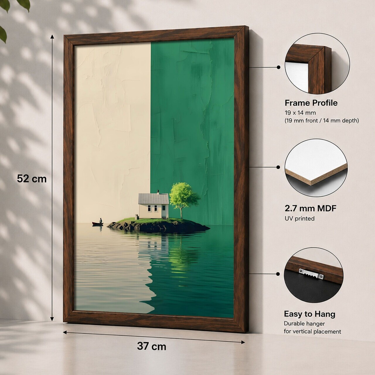 Tablou decorativ, 3752KACT-058, Fundal: 100% MDF (Grosime: 2,7 mm) Vopsire: Imprimare UV, Multicolor — imaginea 2