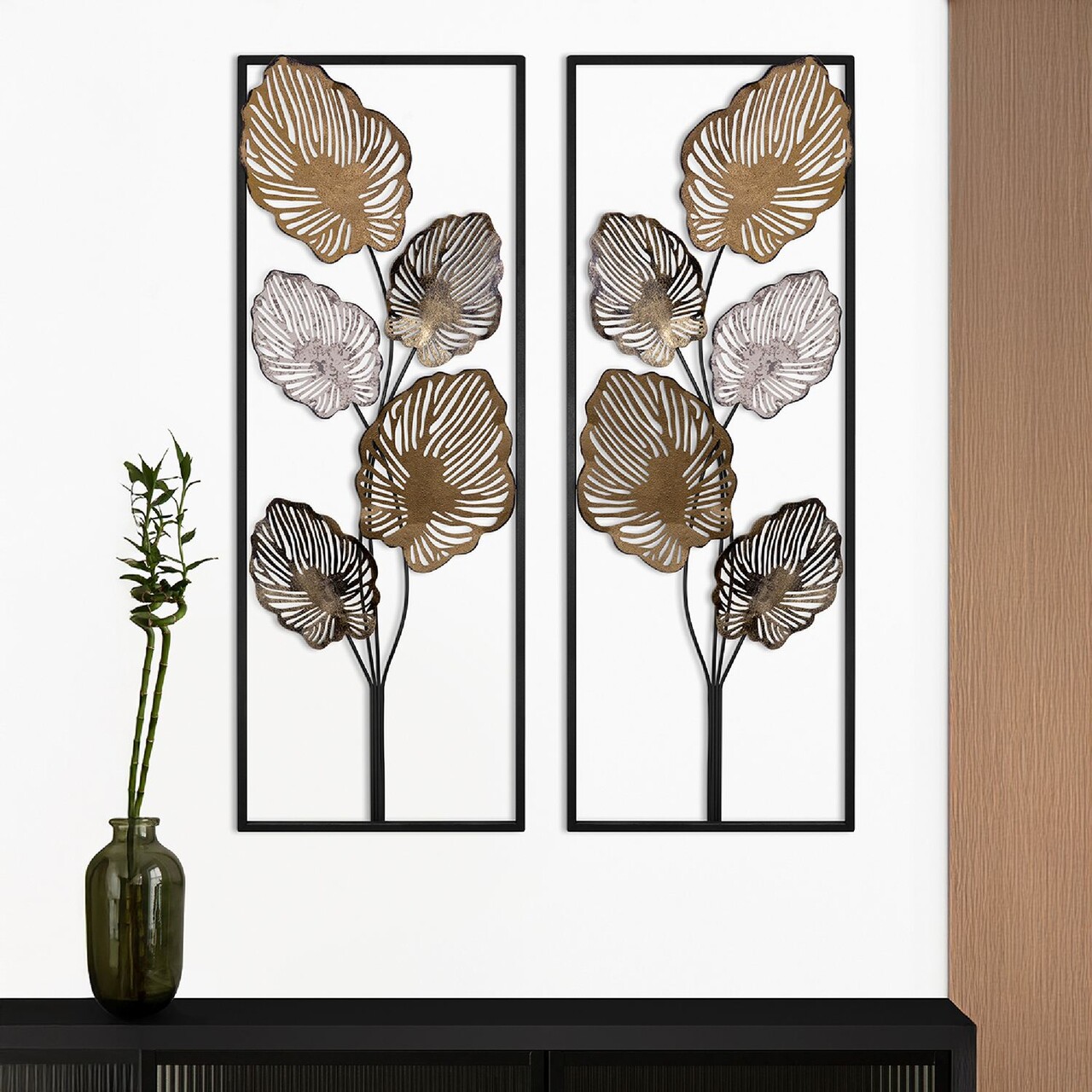 Set de accesorii decorative de perete din metal, Salim, Metal, Grosime: 0,6 mm, Multicolor