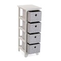 Organizator baie cu 4 cosuri Oxford, Versa, 25 x 30 x 72 cm, lemn de paulownia