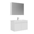 Set Dulap de Baie cu Chiuvetă și Oglindă (2 Piese), Hanah Home, Arno 85, Alb