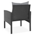 Set mobilier pentru gradina/terasa, Clary, 6 piese, otel/fibre sintetice, negru/gri