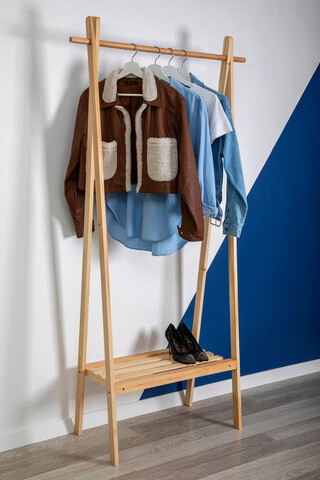 Cuier de perete, woodface, sierr, 66x180x35 cm, lemn, natural