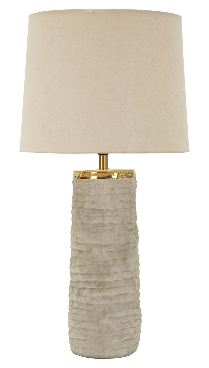 Lampa de masa, Mauro Ferretti, Lima, 1 x E27, 40W, 37x73 cm, ceramica, gri/auriu - imagine 5