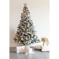 Brad Imperial pine cu decoratiuni, Decoris, 117x180 cm, 260 LED-uri, alb/verde