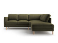 Coltar dreapta 4 locuri, Eden, Micadoni, 267x234x90 cm, catifea, verde muschi melanj