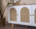 Consola, Wolina, Bohem, 80x180x41 cm, MDF , Alb / Stejar
