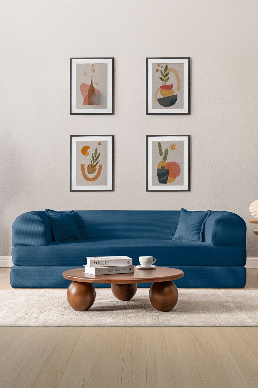 Canapea extensibila 3 locuri, Atelier del Sofa, 118FVL1302, Tesatura plus reiata, Albastru - view 2