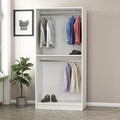 Dulap pentru haine, Minerva, Kale Glass Black, 90x190x52 cm, PAL, Alb/Negru