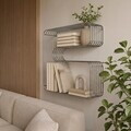 Raft de perete, Hanah Home, Kira, 42.5x37x11.5 cm, Crom