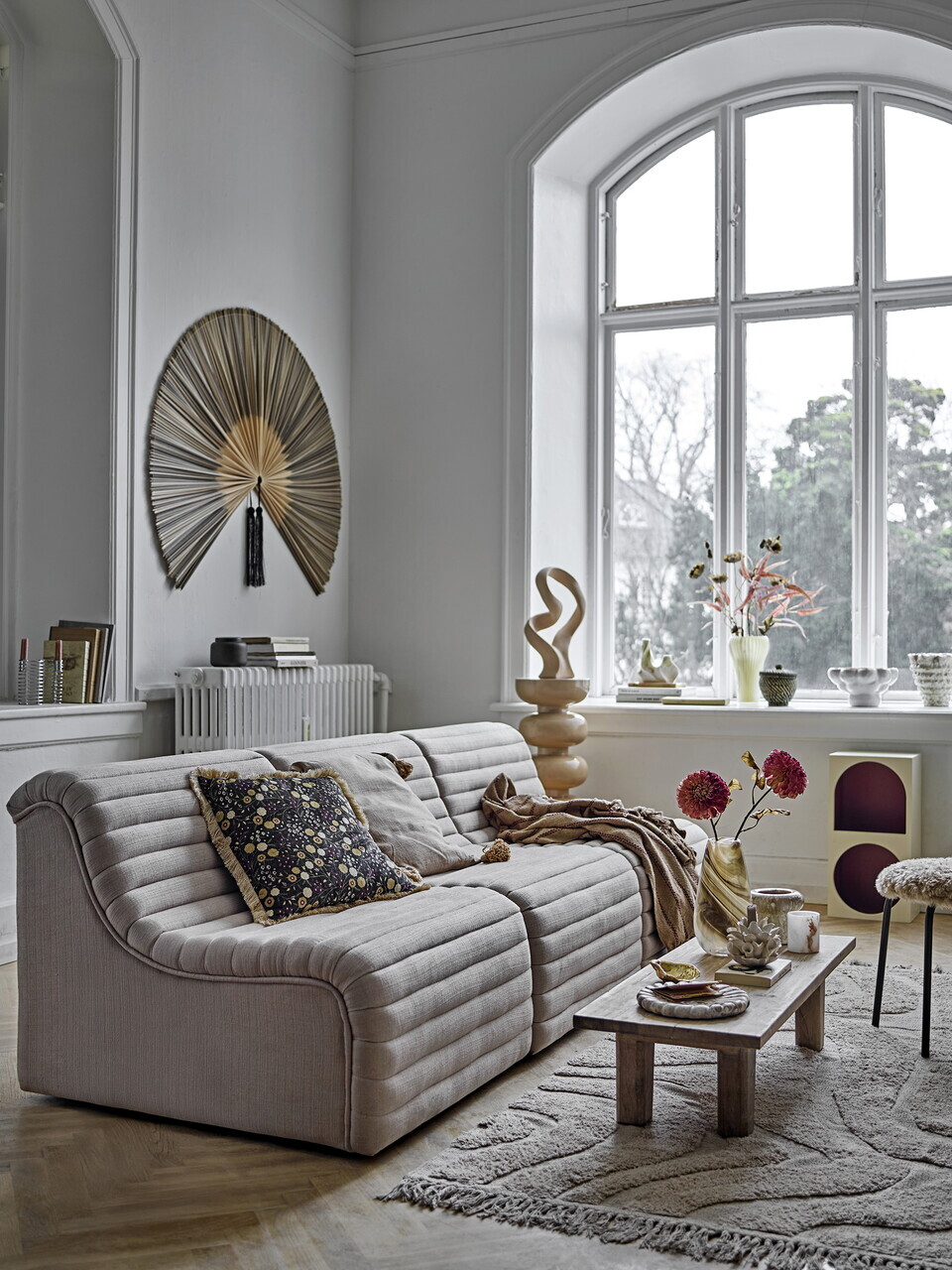 Decoratiune de perete, Bloomingville, Jaime, 150x110 cm, bambus/bumbac, negru - imagine 3