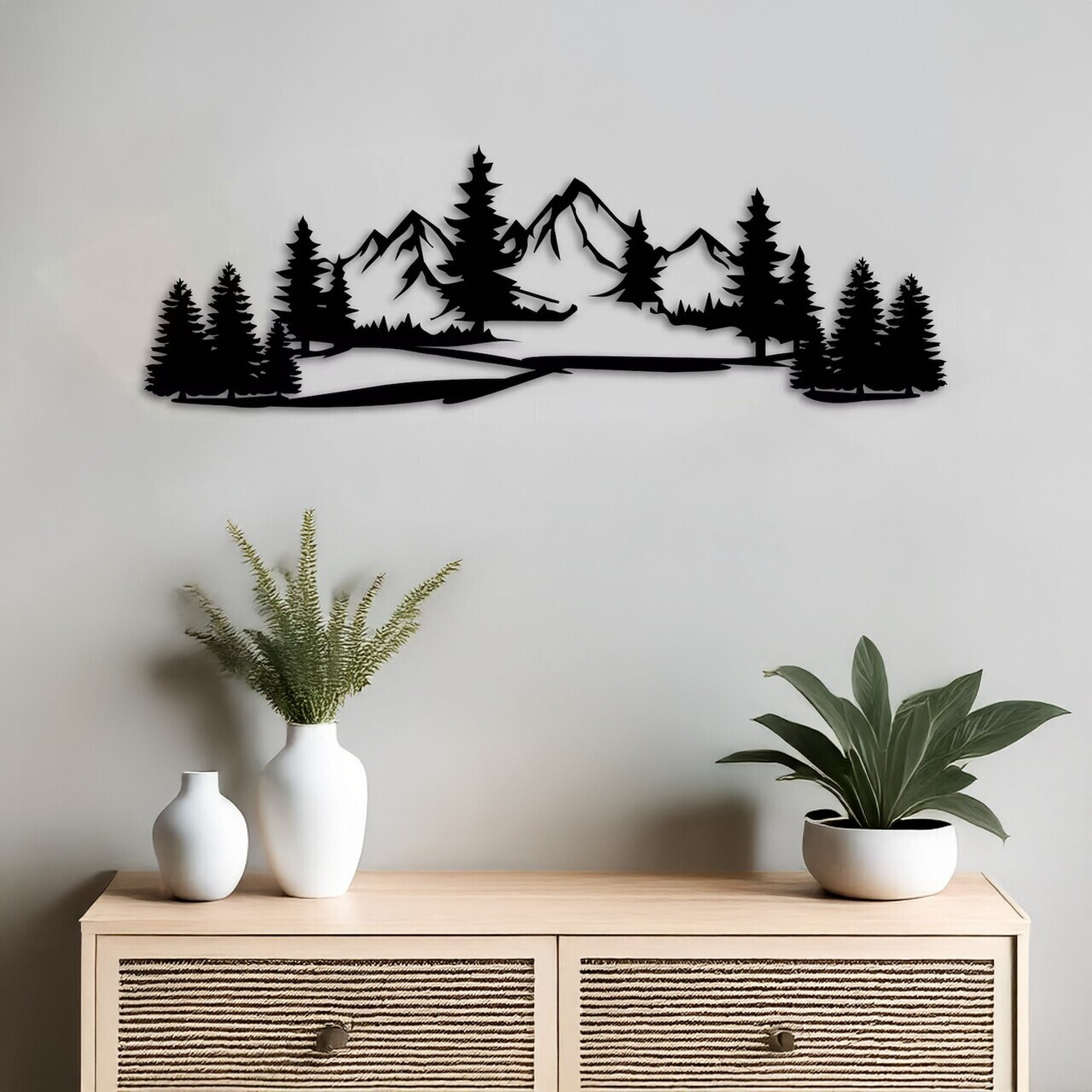 Decoratiune de perete, DCV-1066-MT, 70 x 20 cm, Negru