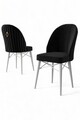 Set de scaune, Charlotte, Ritim, Metal, Alb/Negru