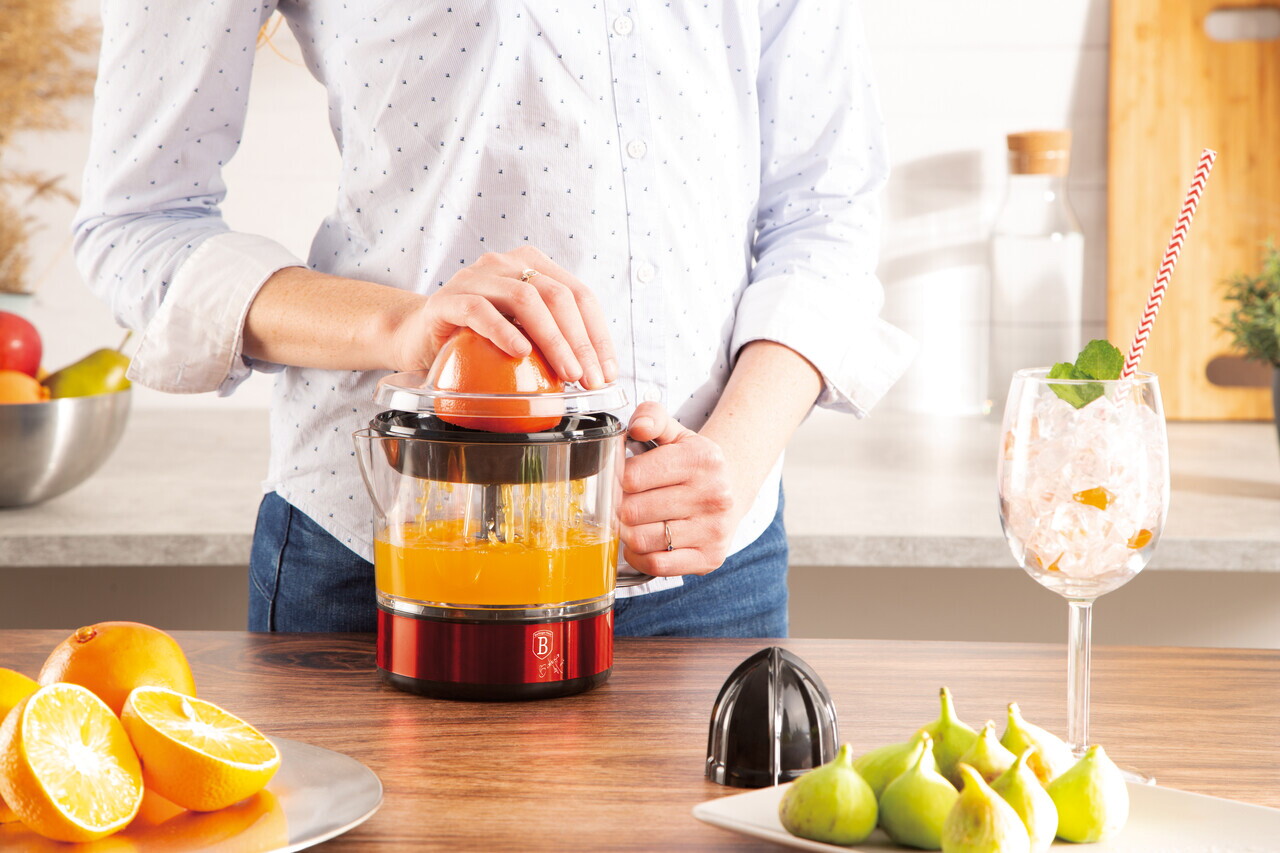 Storcator electric de citrice Berlinger Haus, Burgundy, 40W, 700 ml, plastic/inox, rosu/transparent - imagine 5
