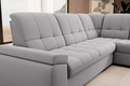 Coltar extensibil dreapta 3 locuri ELTAP, RT-04GO, Sado, 272x192x95 cm, lemn/poliester, gri deschis