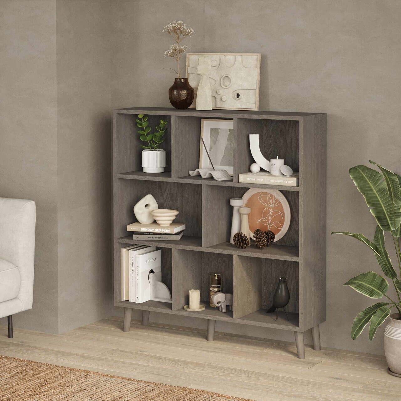 Corp biblioteca Hanah Home Bristol 100x107x24 cm PAL Antracit