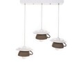 Lustra Afternoon tea, Deco Republic, E27, 3x60W, ceramica, maro